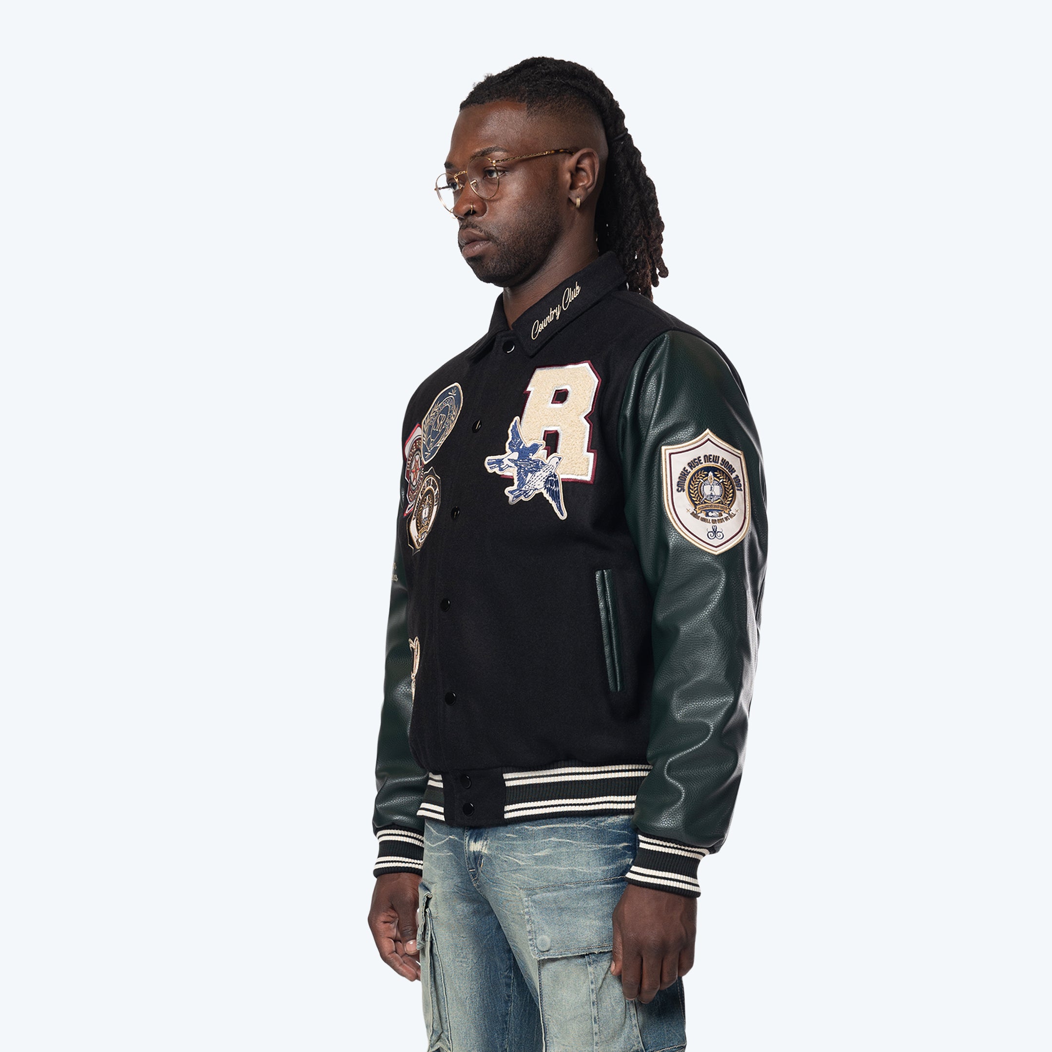 Country Club Varsity Jacket - Black