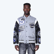 Luxe Legacy Wool Varsity Jacket - Heather Grey