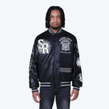 Legacy Vegan Leather Varsity Jacket - Black