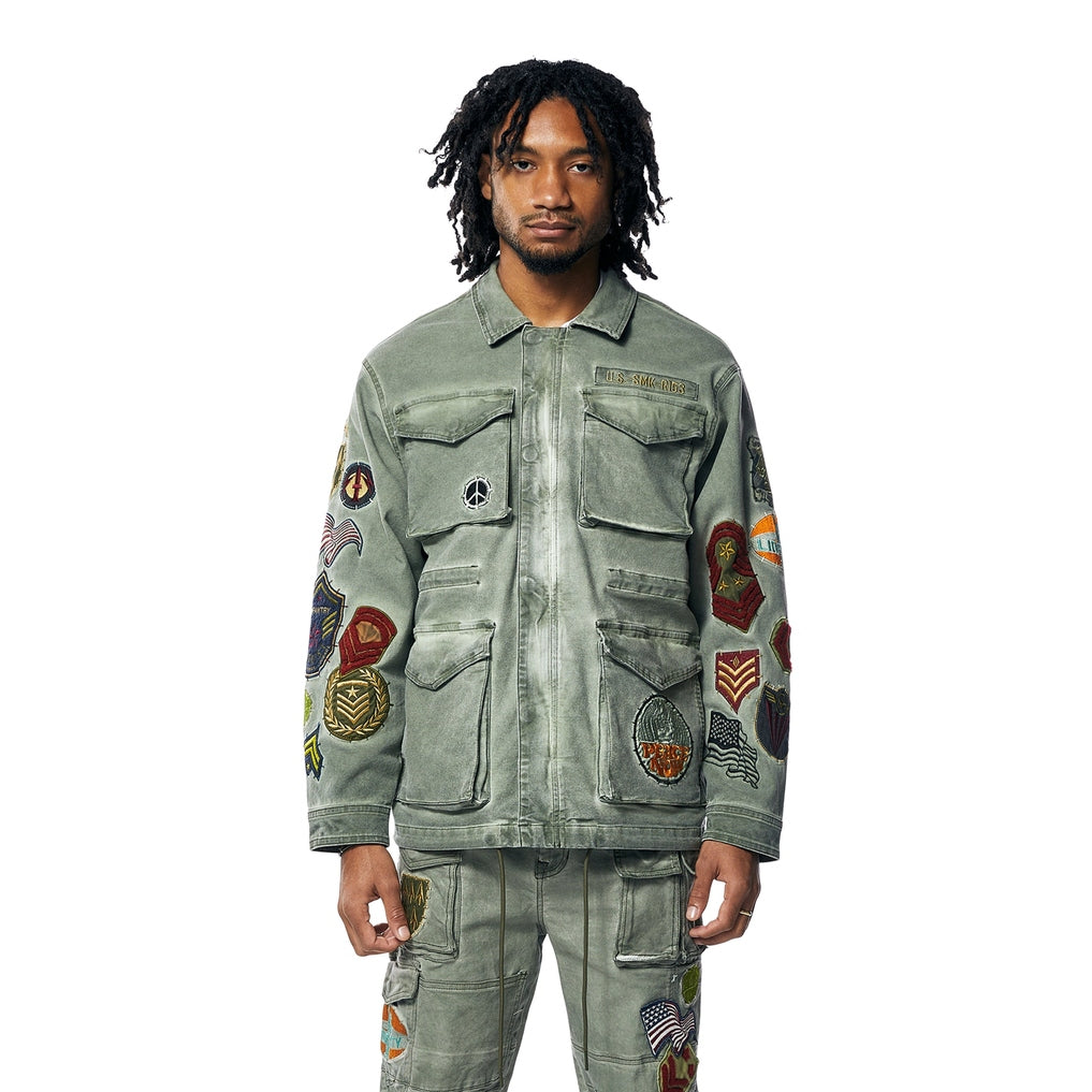 Smoke Rise Pigment Dyed Twill M-65 Jacket - Vintage Army