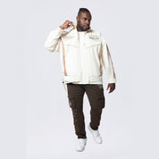 Smoke Rise Big and Tall Big and Tall - Colorblock Windbreaker Jacket - Dune