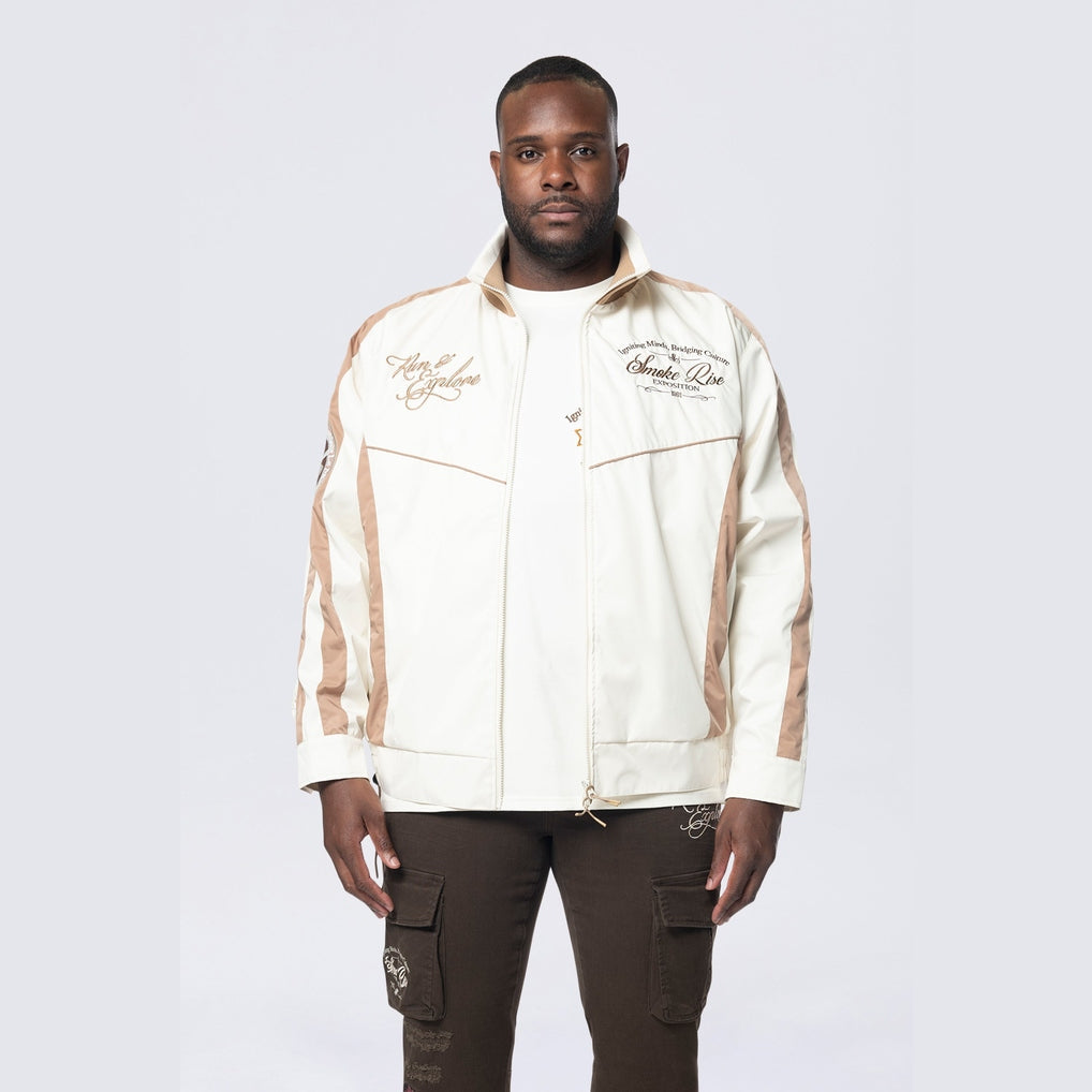 Smoke Rise Big and Tall Big and Tall - Colorblock Windbreaker Jacket - Dune