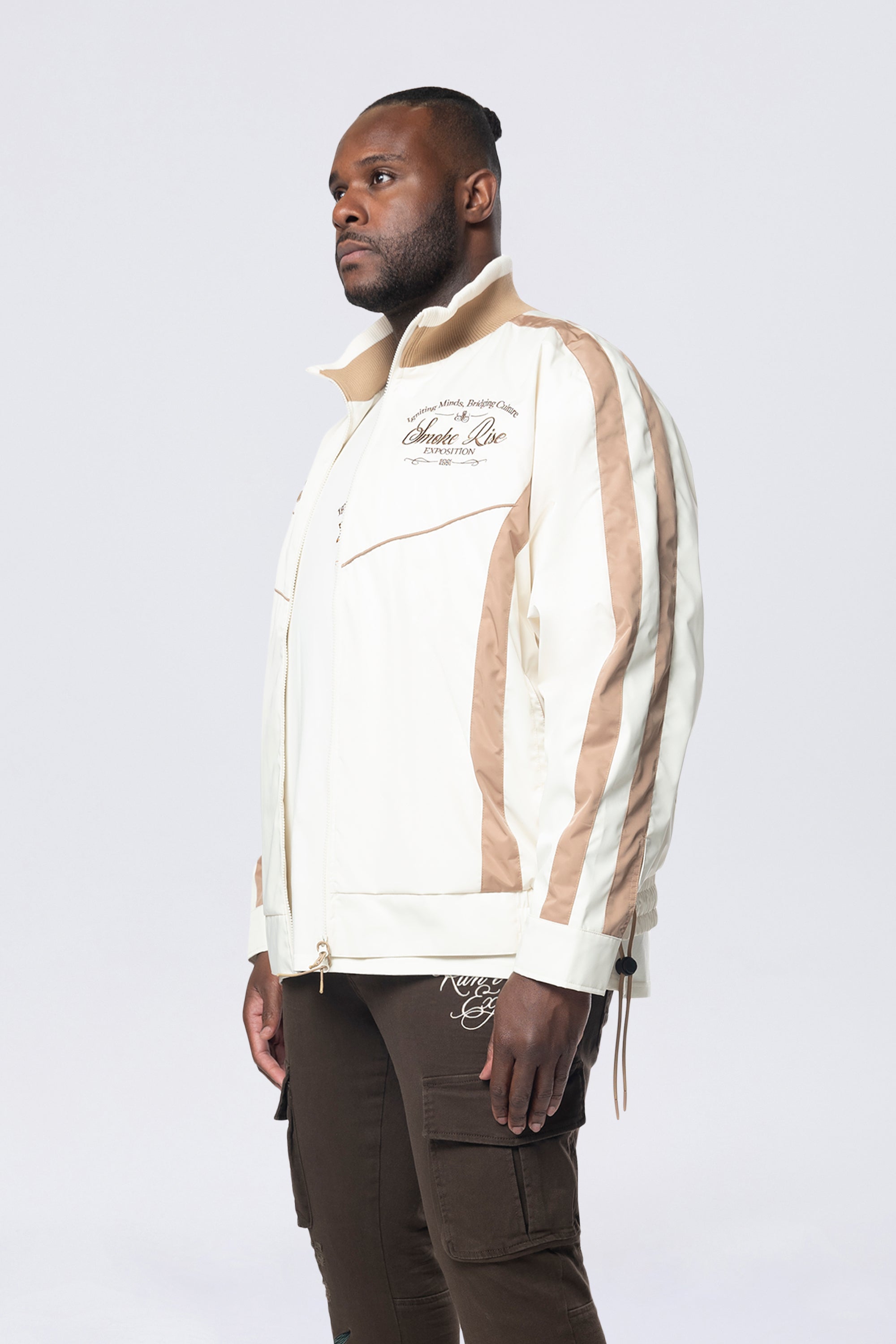 Big and Tall - Colorblock Windbreaker Jacket - Dune