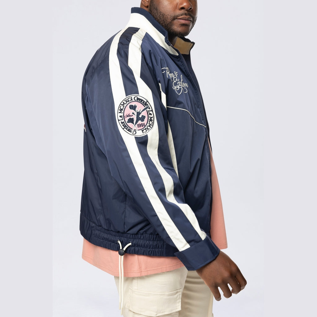 Smoke Rise Big and Tall Big and Tall - Colorblock Windbreaker Jacket - Navy