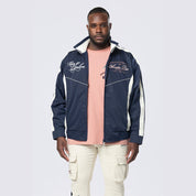Smoke Rise Big and Tall Big and Tall - Colorblock Windbreaker Jacket - Navy