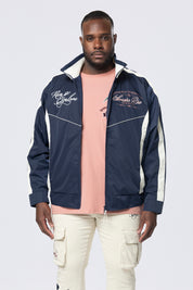 Big and Tall - Colorblock Windbreaker Jacket - Navy