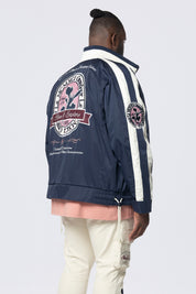 Big and Tall - Colorblock Windbreaker Jacket - Navy