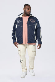 Big and Tall - Colorblock Windbreaker Jacket - Navy