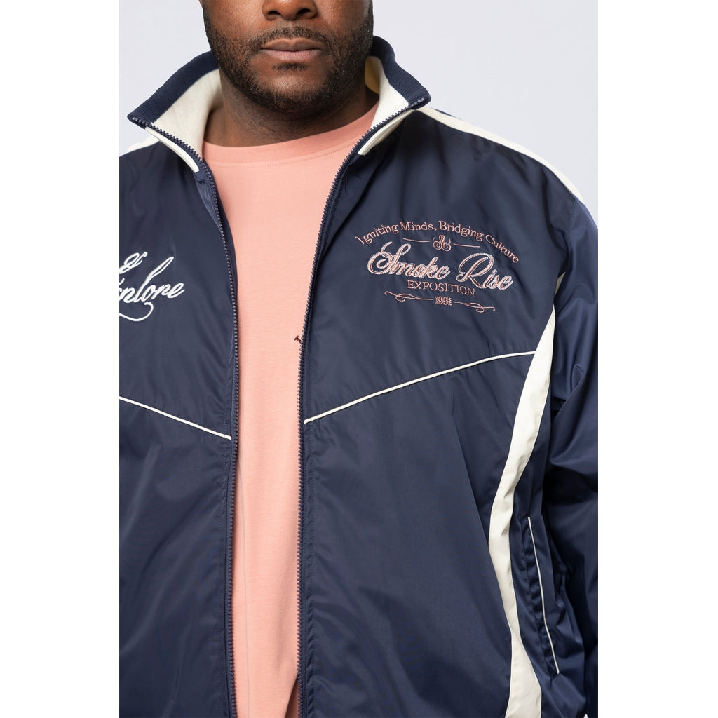 Smoke Rise Big and Tall Big and Tall - Colorblock Windbreaker Jacket - Navy