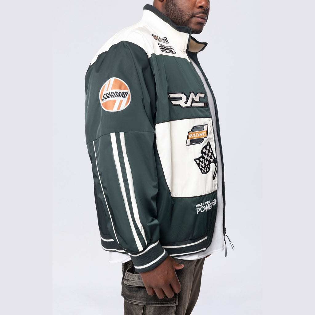 Smoke Rise Big and Tall Big and Tall - Racing Windbreaker Jacket - Scarab