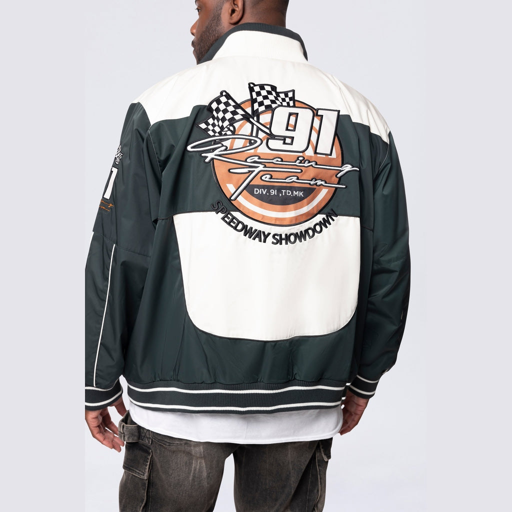 Smoke Rise Big and Tall Big and Tall - Racing Windbreaker Jacket - Scarab