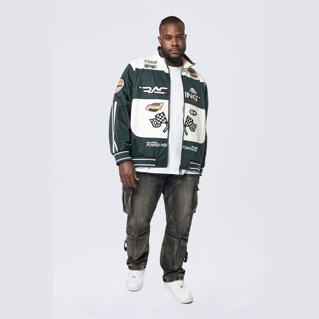 Smoke Rise Big and Tall Big and Tall - Racing Windbreaker Jacket - Scarab