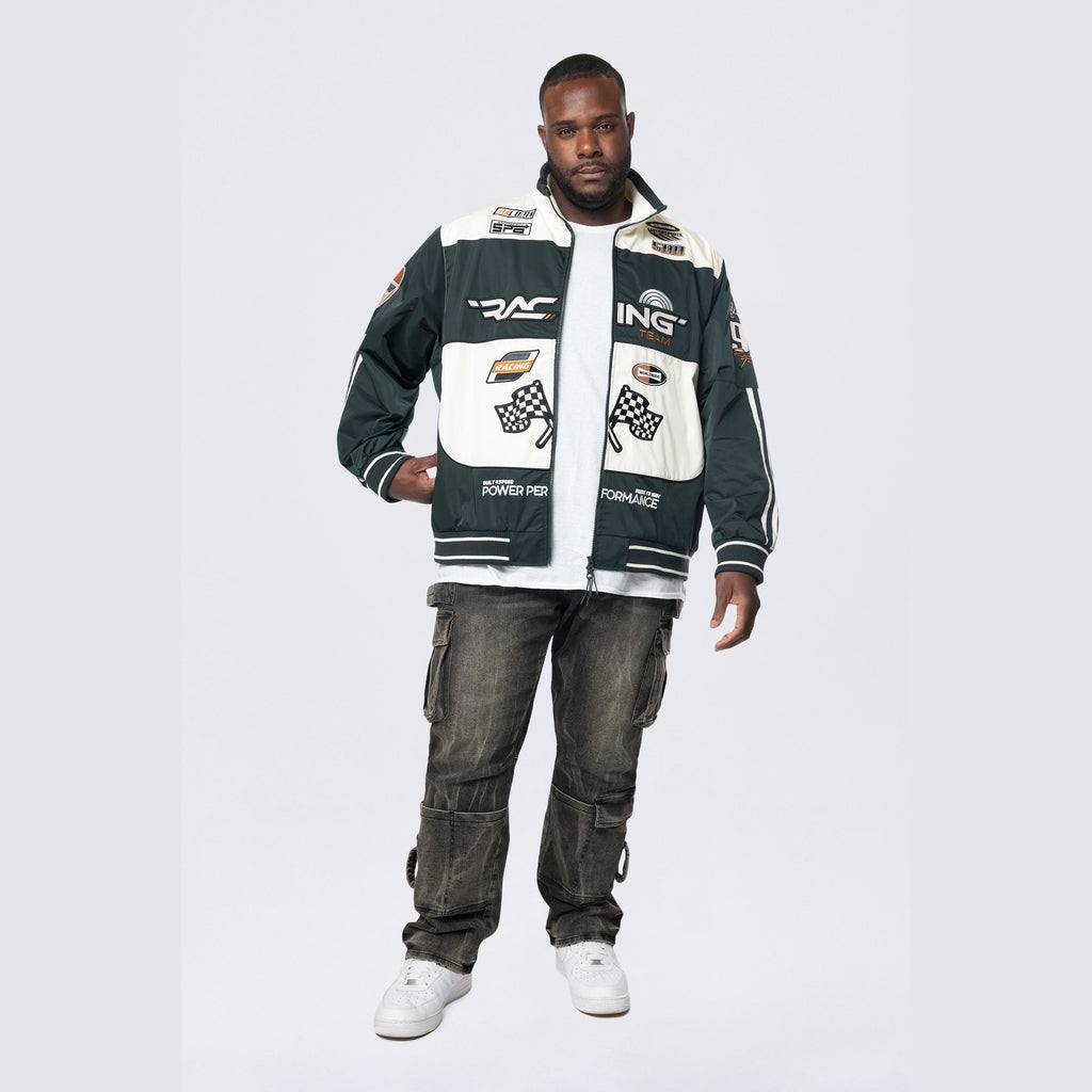 Smoke Rise Big and Tall Big and Tall - Racing Windbreaker Jacket - Scarab