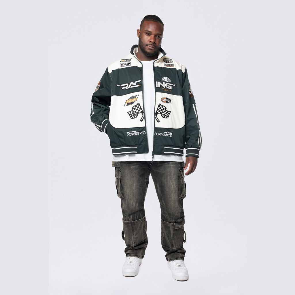 Smoke Rise Big and Tall Big and Tall - Racing Windbreaker Jacket - Scarab