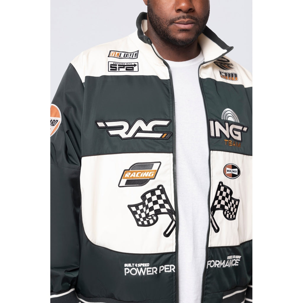 Smoke Rise Big and Tall Big and Tall - Racing Windbreaker Jacket - Scarab