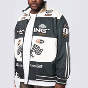 Smoke Rise Big and Tall Big and Tall - Racing Windbreaker Jacket - Scarab