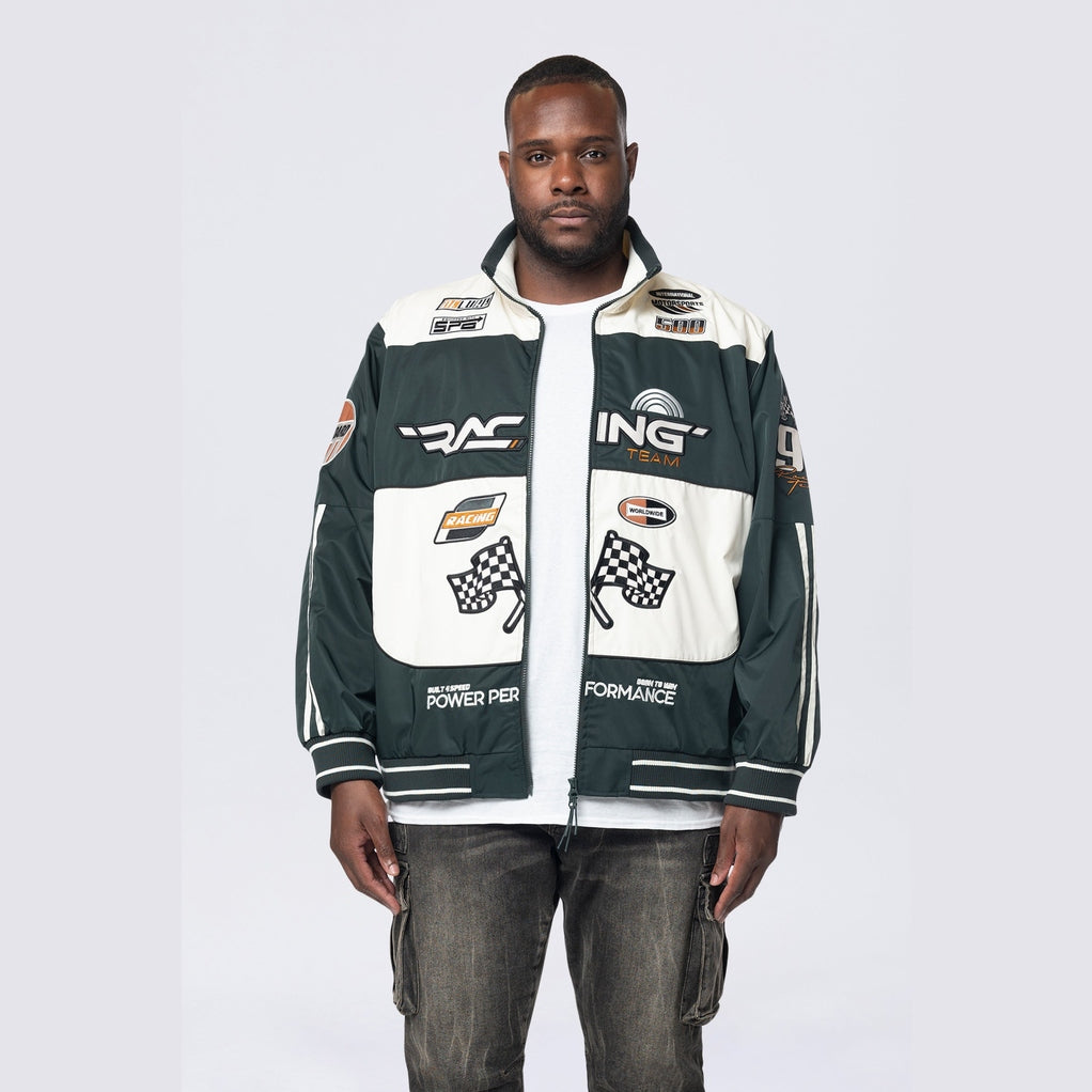 Smoke Rise Big and Tall Big and Tall - Racing Windbreaker Jacket - Scarab