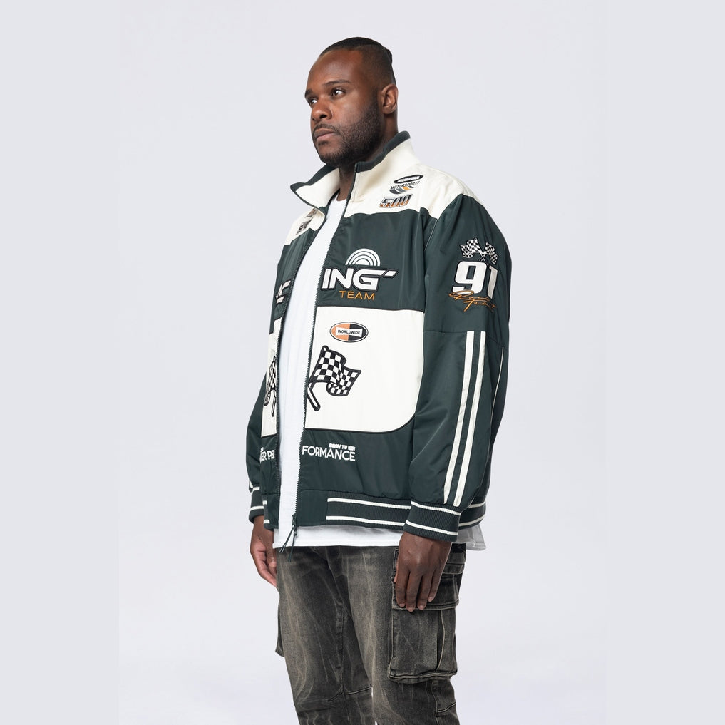 Smoke Rise Big and Tall Big and Tall - Racing Windbreaker Jacket - Scarab