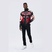 Smoke Rise Vegan Leather Racing Jacket - Red