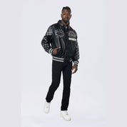 Smoke Rise Vegan Leather Racing Jacket - Black