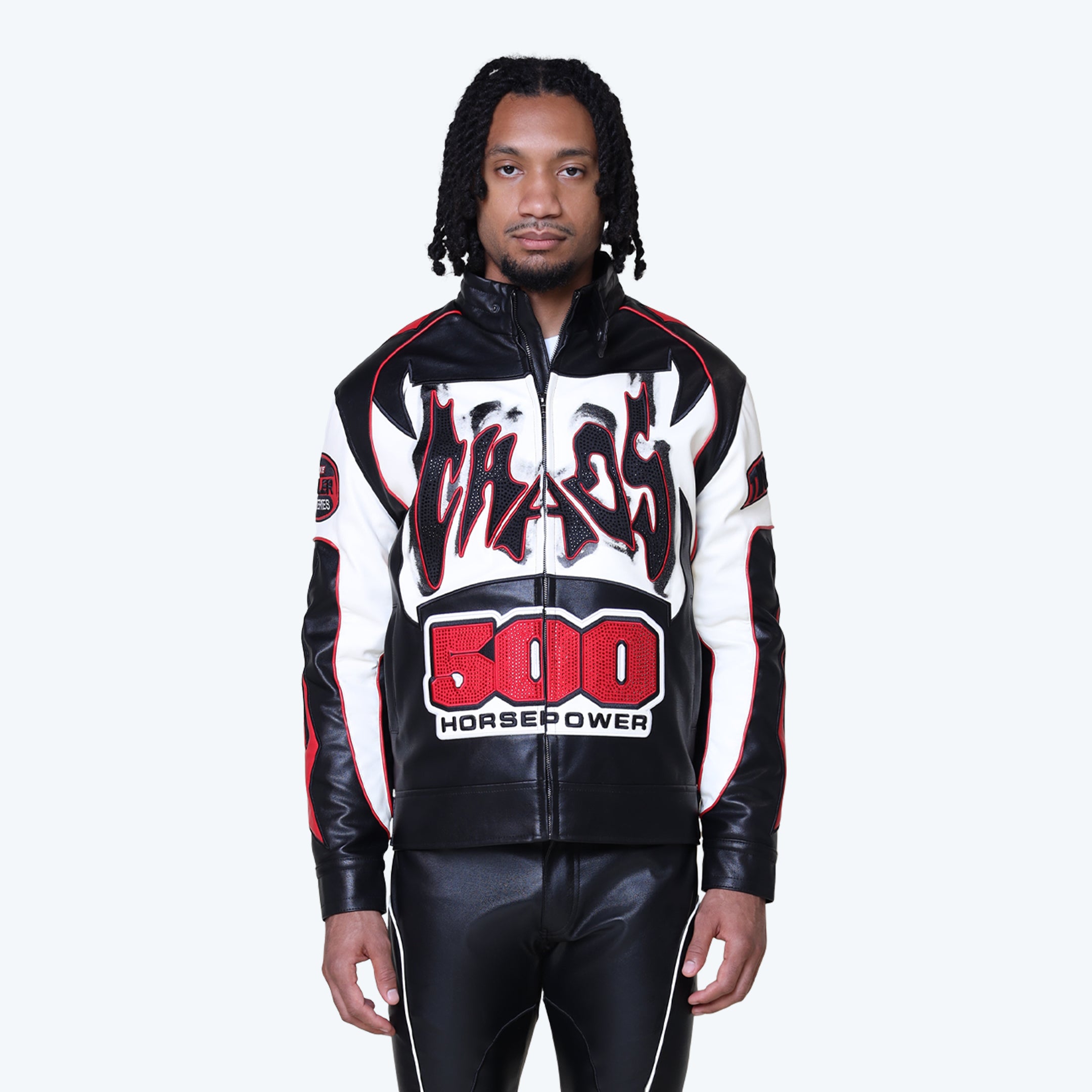 Chaos Vegan Leather Racing Jacket - Red