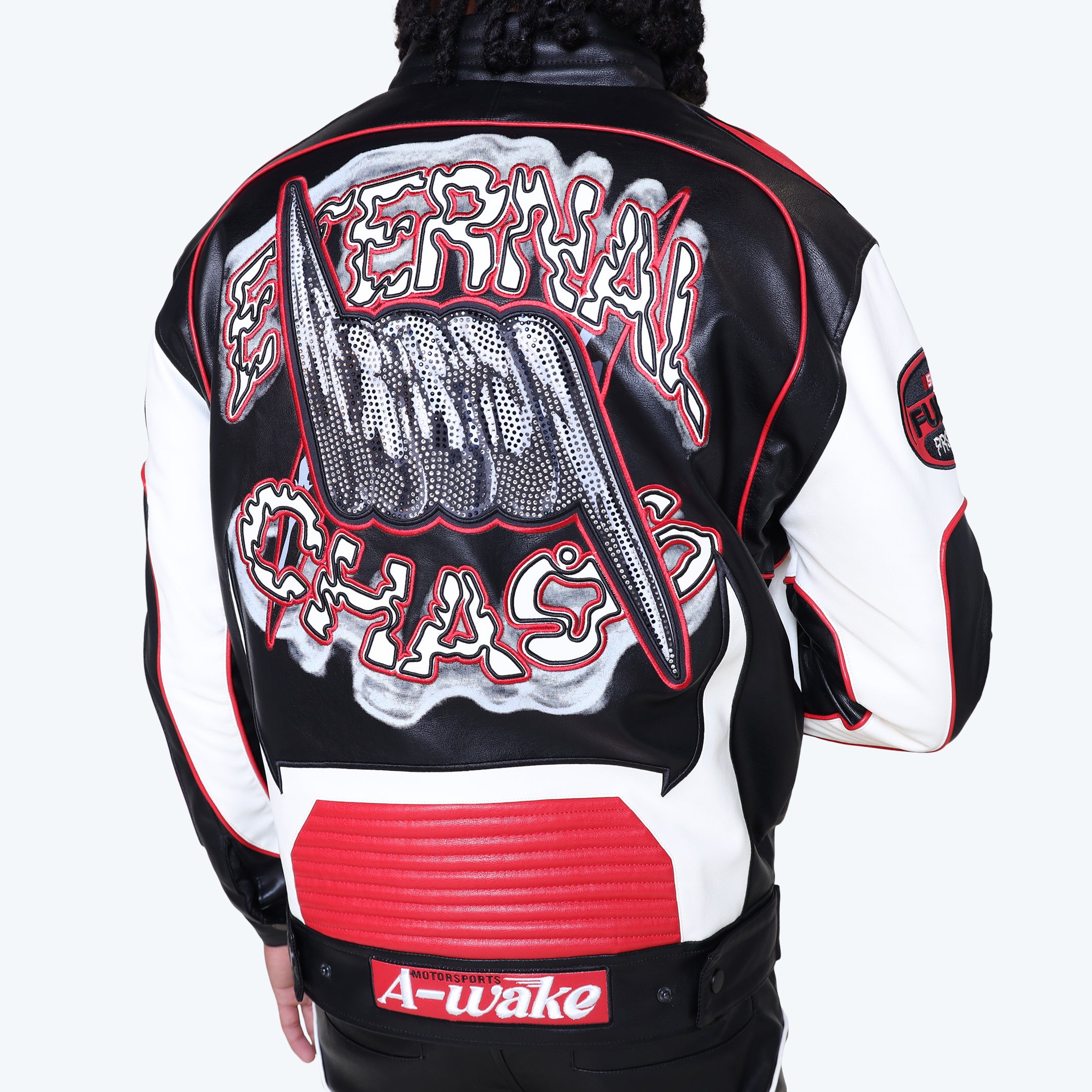 Chaos【カオス】　ダブルライダース　レッド 38 Chaos Vegan Leather Racing Jacket - Red – Smoke Rise NY