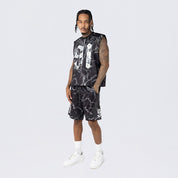 Cropped Dystopia Printed French Terry Sleeveless Muscle Tee