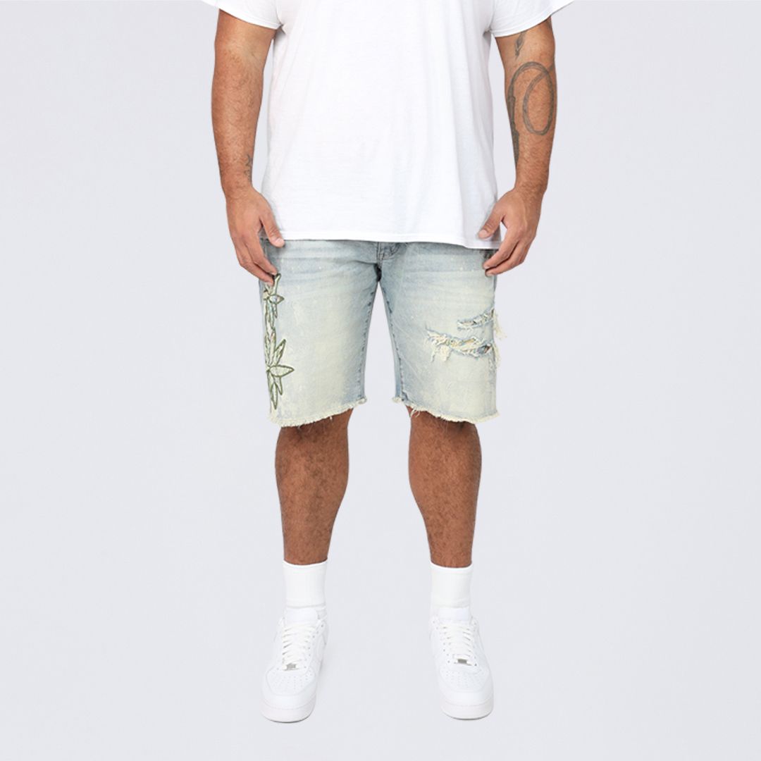 Big and Tall - Tapestry Patched Jean Shorts