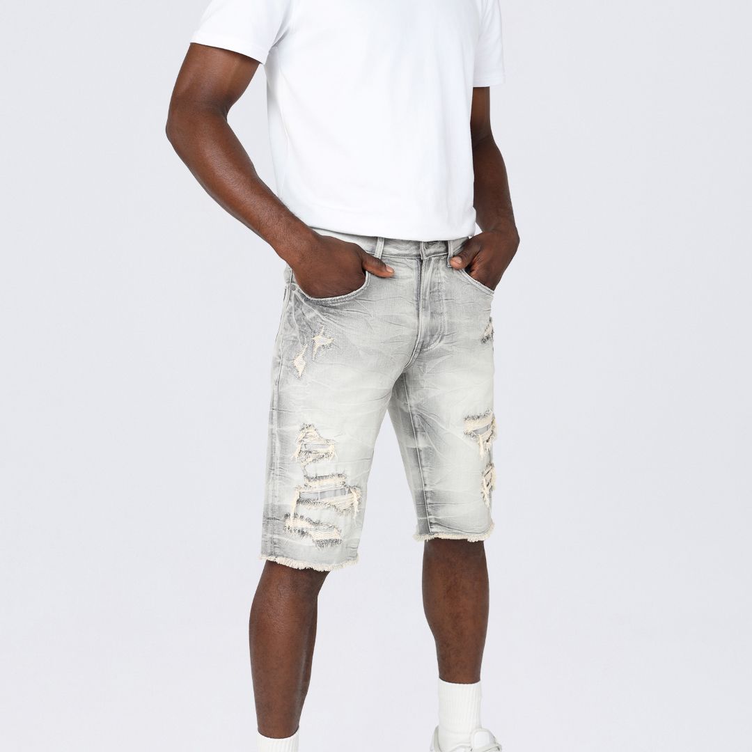 Slim Essential Jean Shorts - Radiant Grey