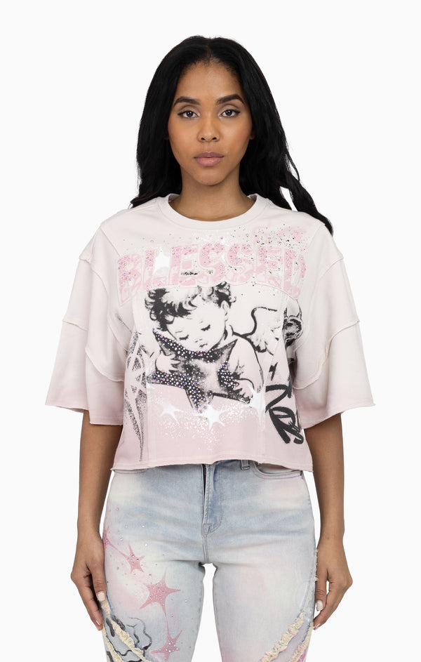 Dip Dyed Cutline T-Shirt - Almost Mauve