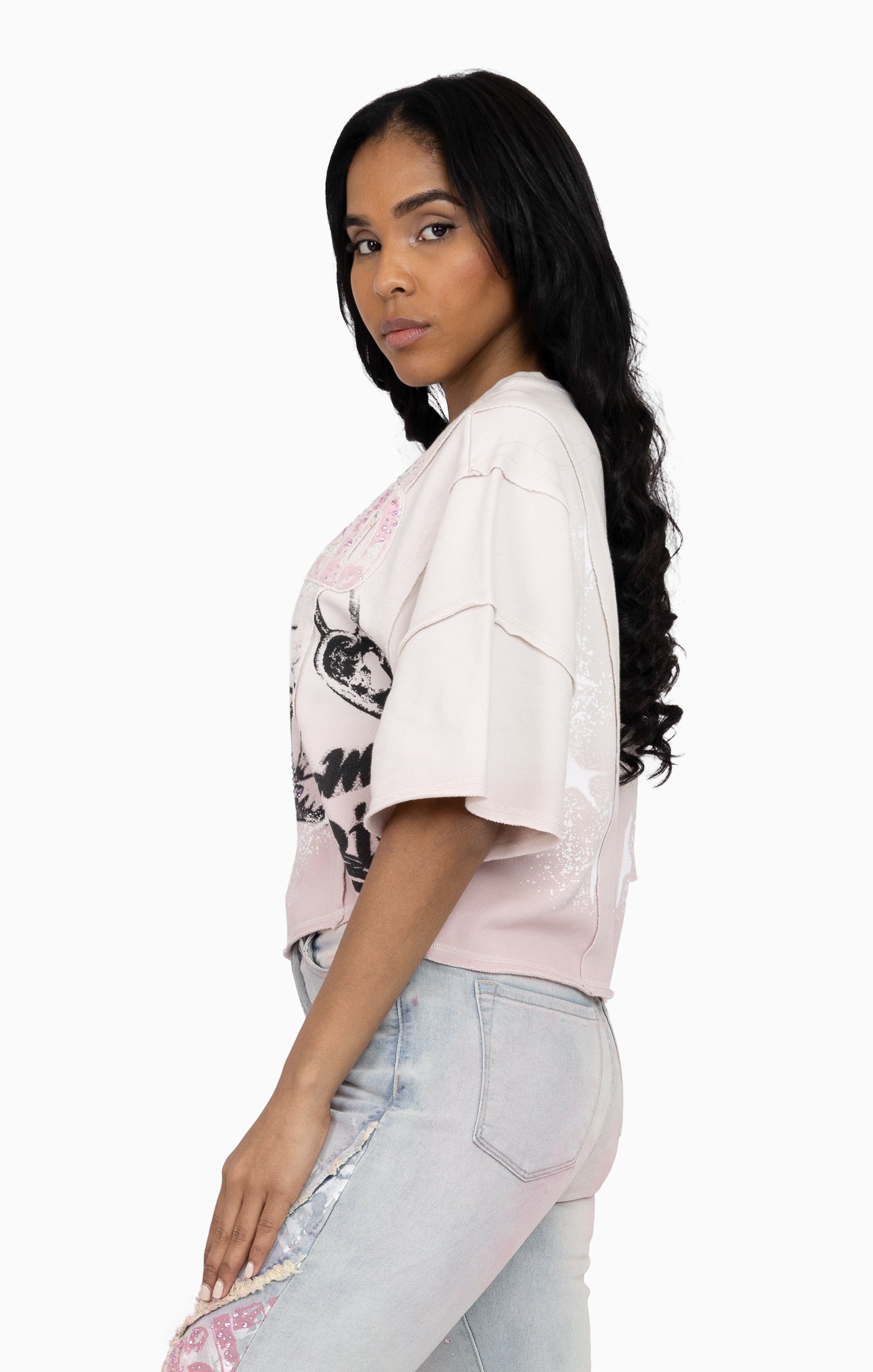 Dip Dyed Cutline T-Shirt - Almost Mauve