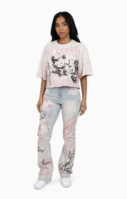 Dip Dyed Cutline T-Shirt - Almost Mauve
