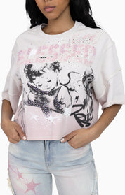 Dip Dyed Cutline T-Shirt - Almost Mauve