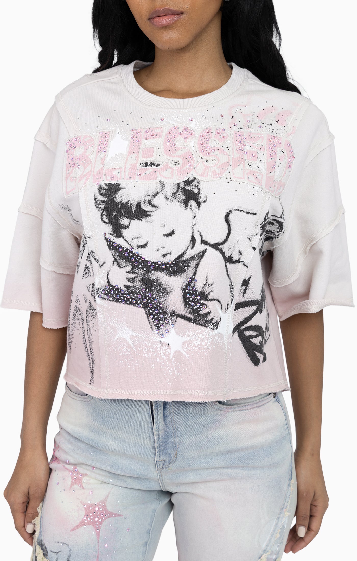 Dip Dyed Cutline T-Shirt - Almost Mauve
