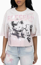 Dip Dyed Cutline T-Shirt - Almost Mauve