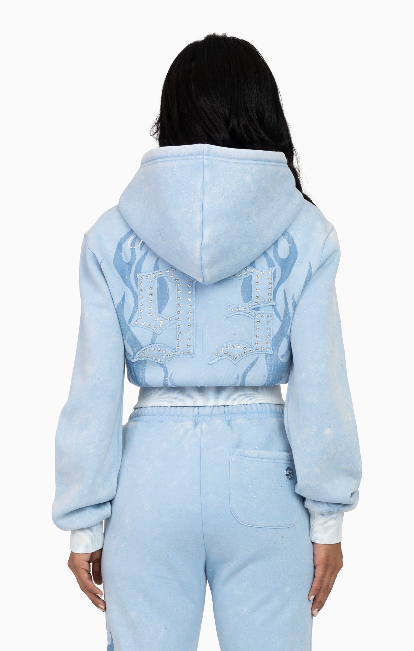 Sparkly Zip-Up Hoodie - Blue Bell