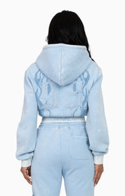 Sparkly Zip-Up Hoodie - Blue Bell