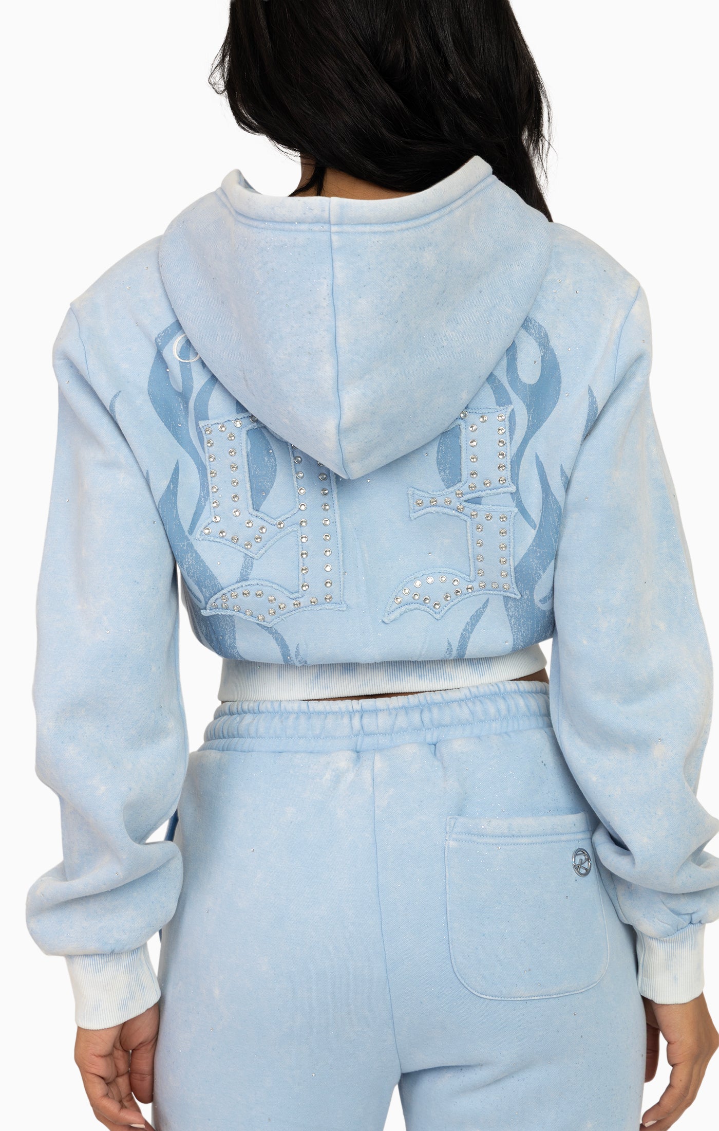 Sparkly Zip-Up Hoodie - Blue Bell