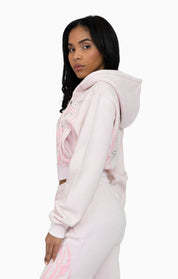 Sparkly Zip-Up Hoodie - Cradle Pink