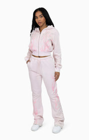 Sparkly Zip-Up Hoodie - Cradle Pink