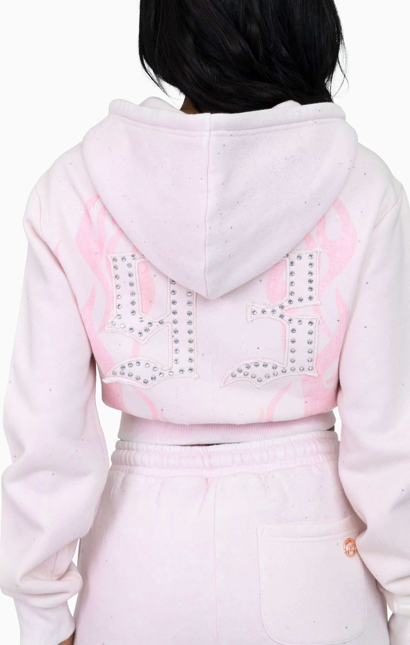 Sparkly Zip-Up Hoodie - Cradle Pink