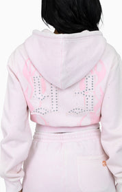 Sparkly Zip-Up Hoodie - Cradle Pink