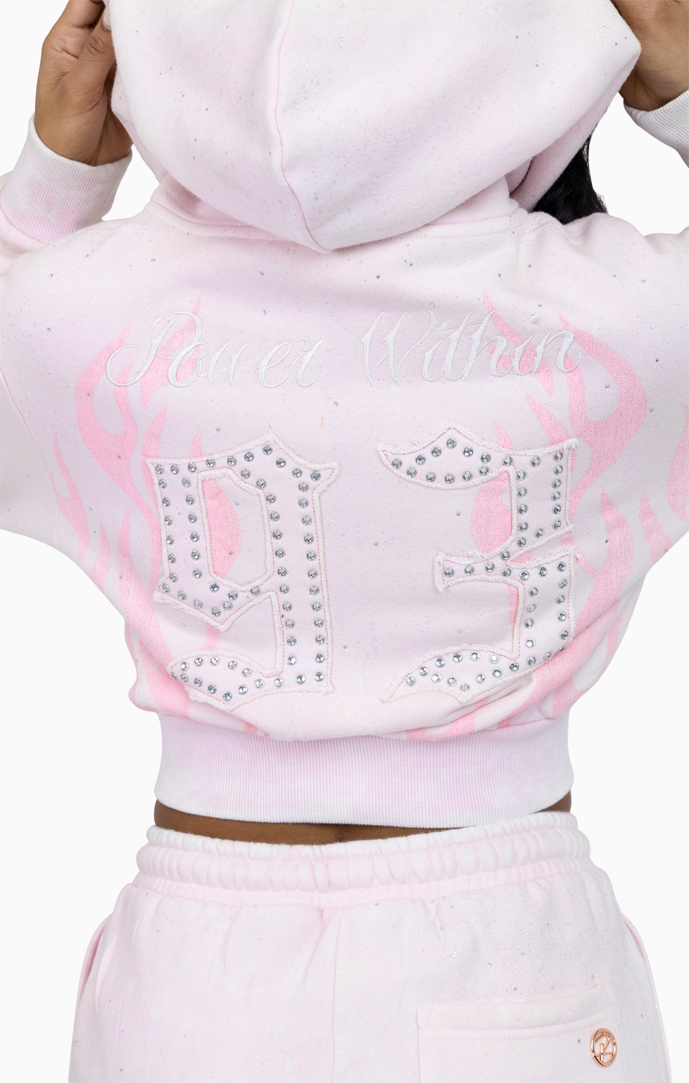Sparkly Zip-Up Hoodie - Cradle Pink