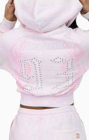 Sparkly Zip-Up Hoodie - Cradle Pink