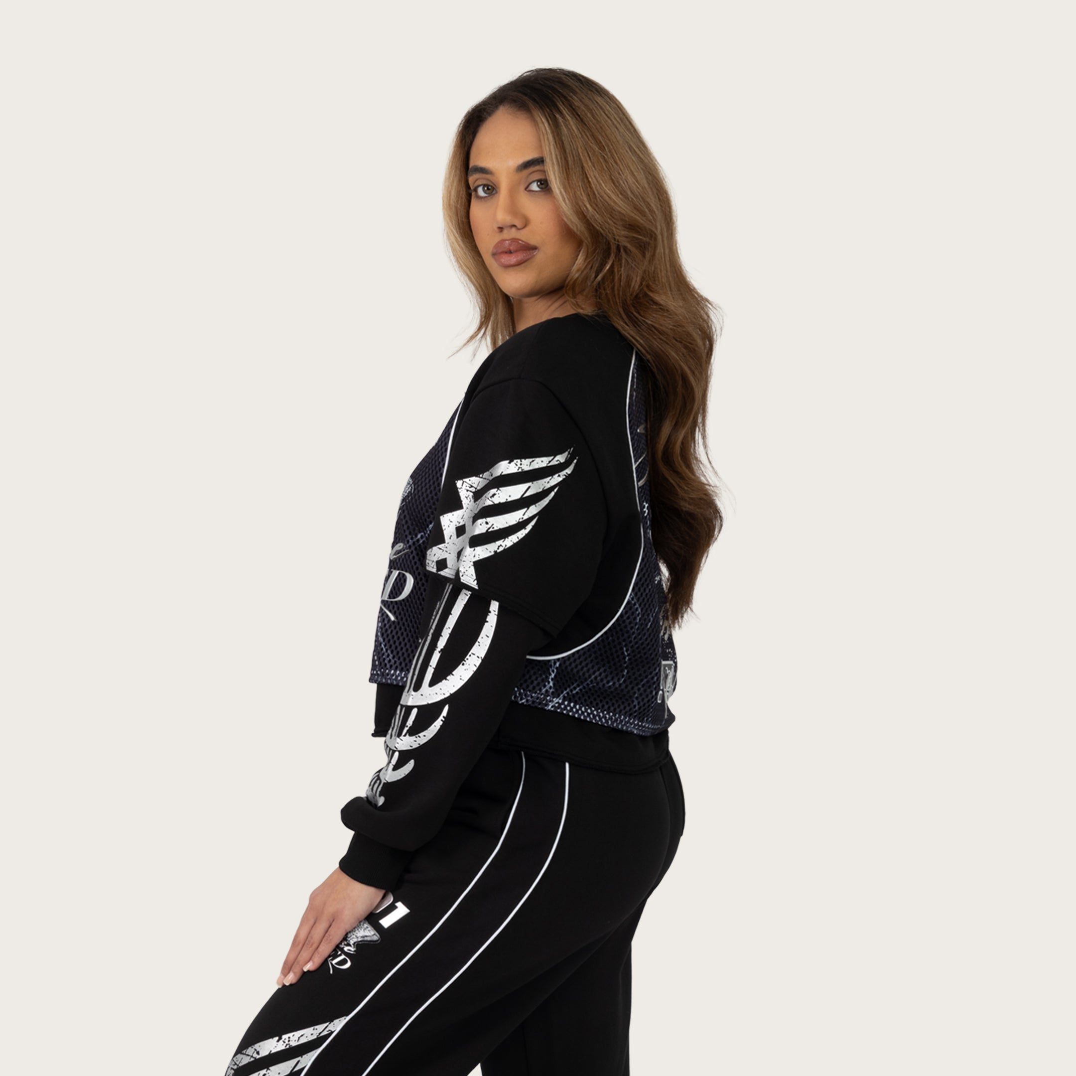 Boxy Long Sleeve Twofer - Black