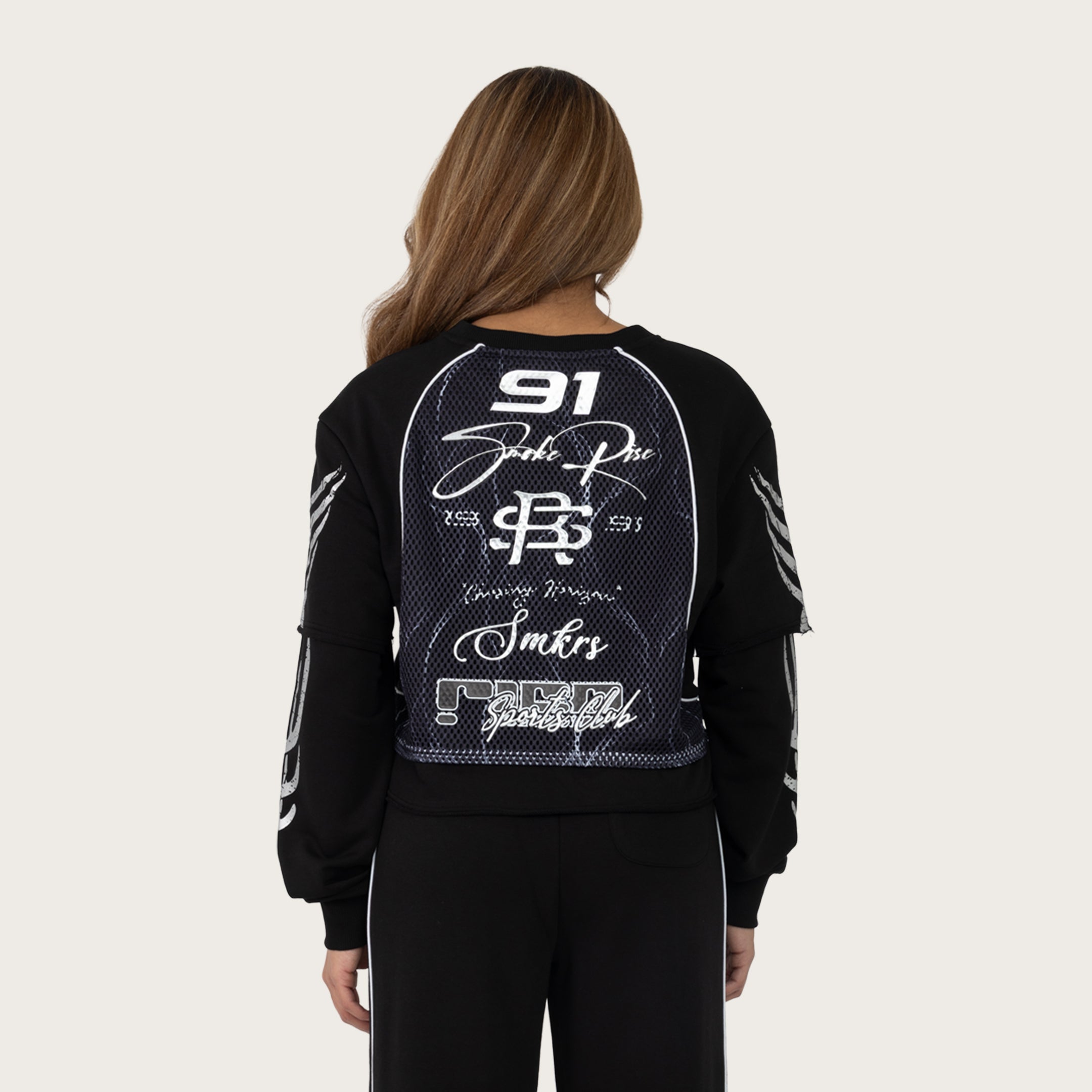 Boxy Long Sleeve Twofer - Black