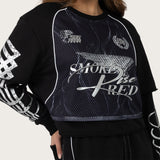 Boxy Long Sleeve Twofer - Black