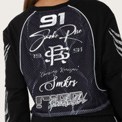 Boxy Long Sleeve Twofer - Black