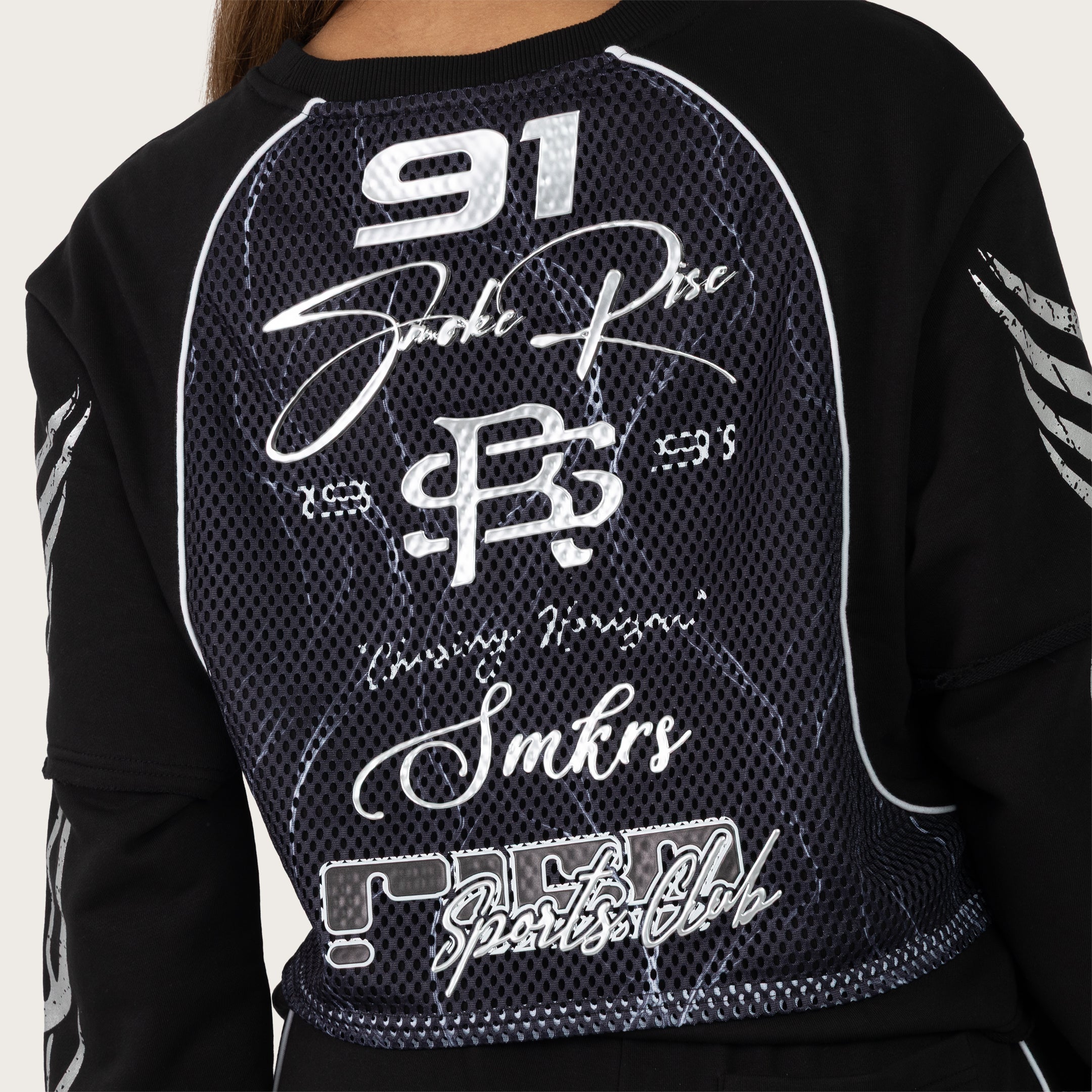 Boxy Long Sleeve Twofer - Black