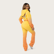 Cropped Patched Full Zip Hoodie - Daffodil